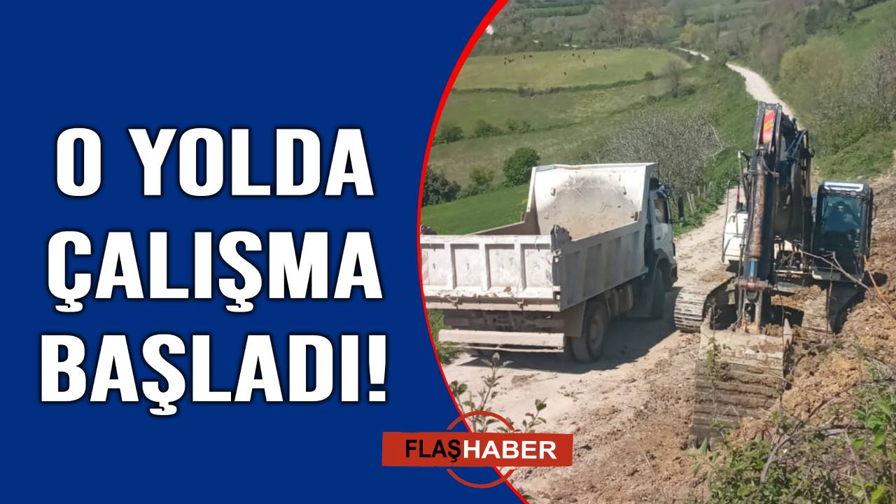 Heyelan olan yolda çalışma başladı