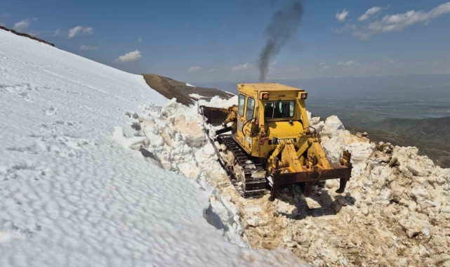 Muş'ta 2 metreyi bulan karda yol açma çalışması