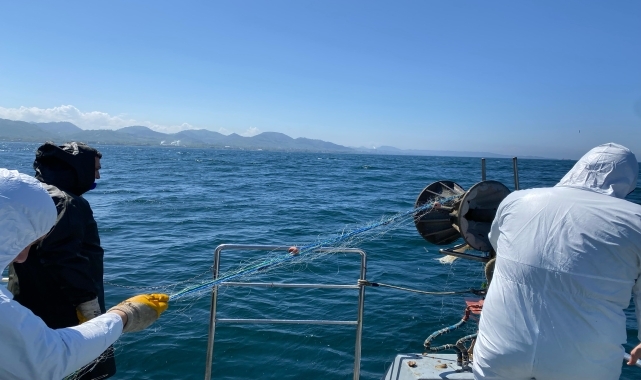 Ordu'da denize kaçak serilen 500 metre kalkan ağı ele geçirildi