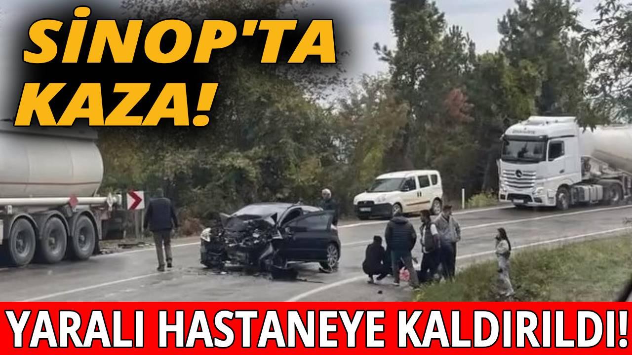Sinop'ta iki otomobil çarpıştı: 1 yaralı