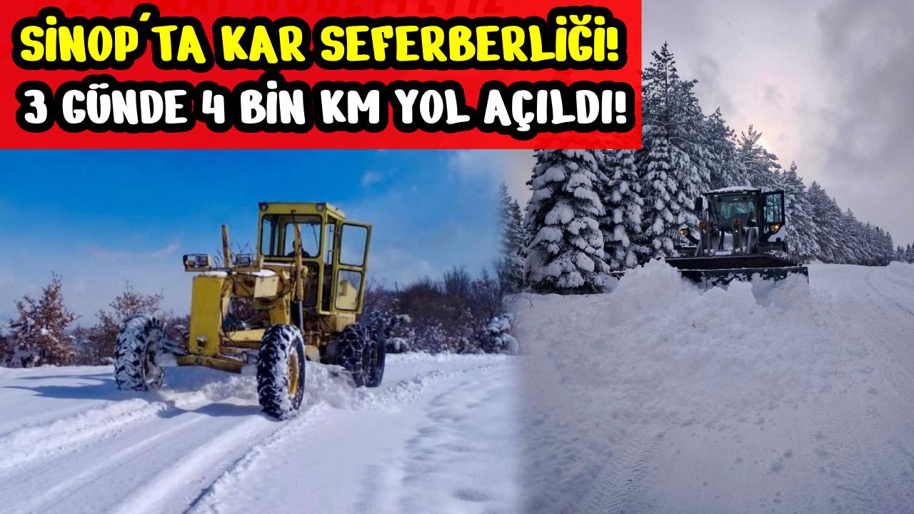 Sinop’ta karla mücadele: 4 bin km yol açıldı