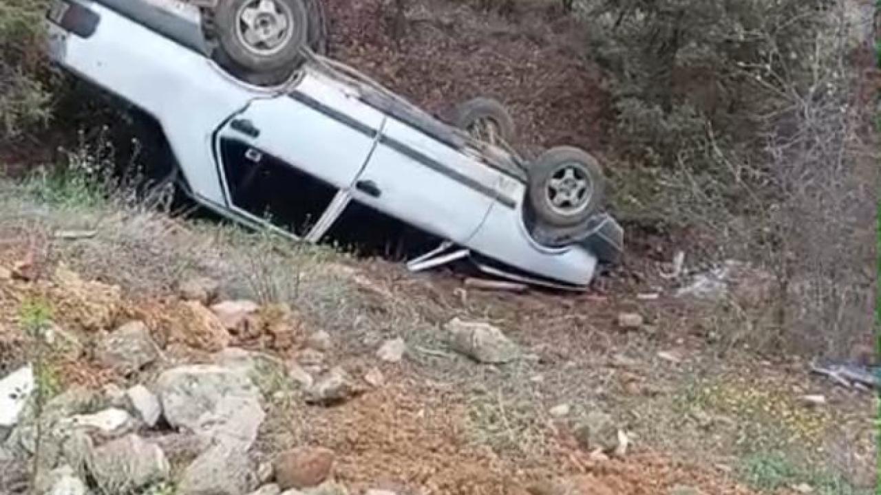 İlaç makinesine çarpan otomobil takla attı:1 yaralı
