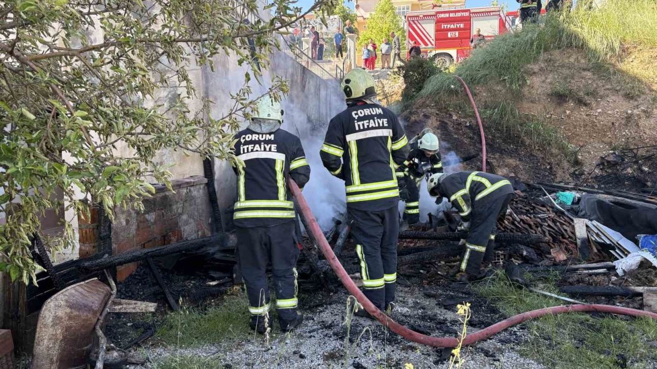 Çorum’da apartmanın tandırlığında çıkan yangın korkuttu