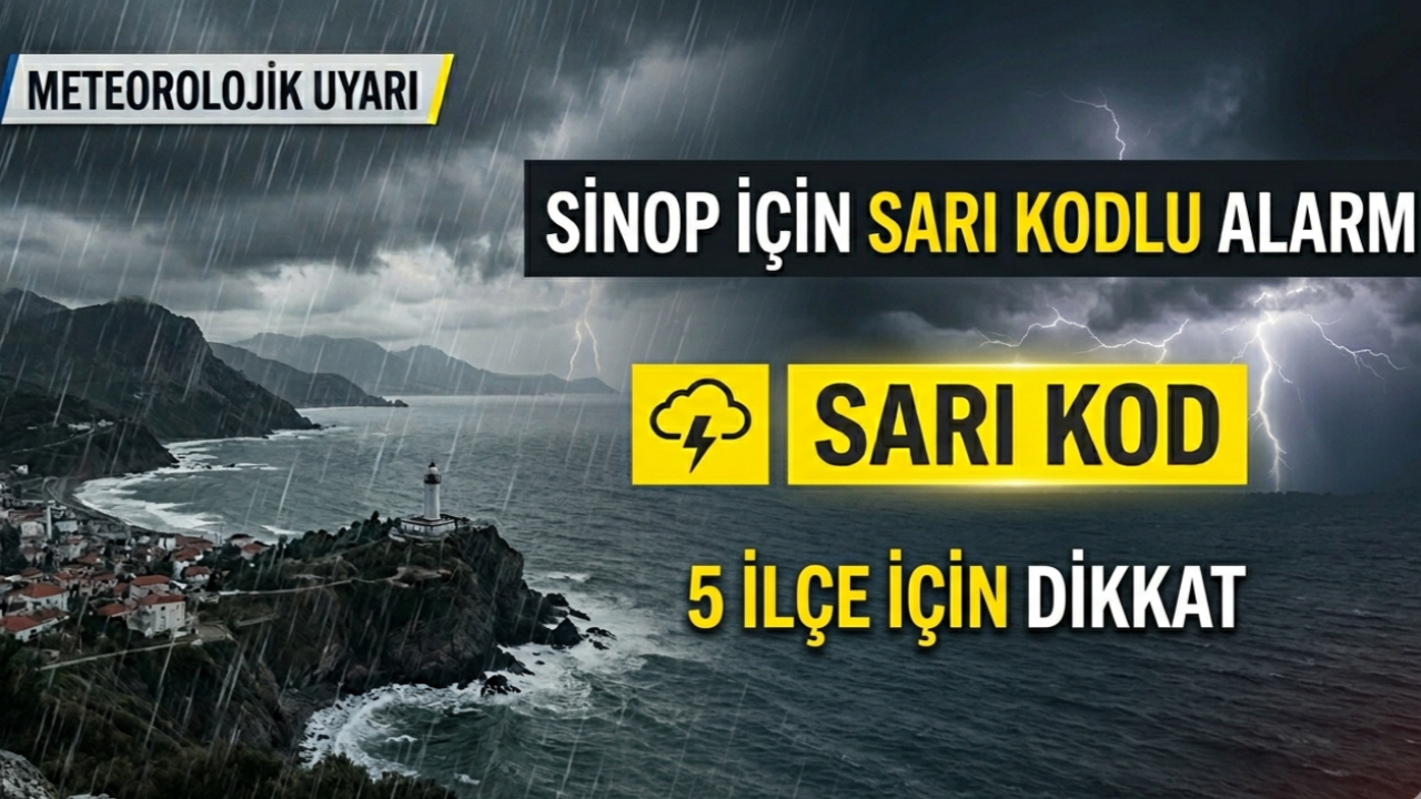 Sinop'ta 5 ilçe için sarı kodlu alarm: Gök gürültülü sağanak yağış geliyor