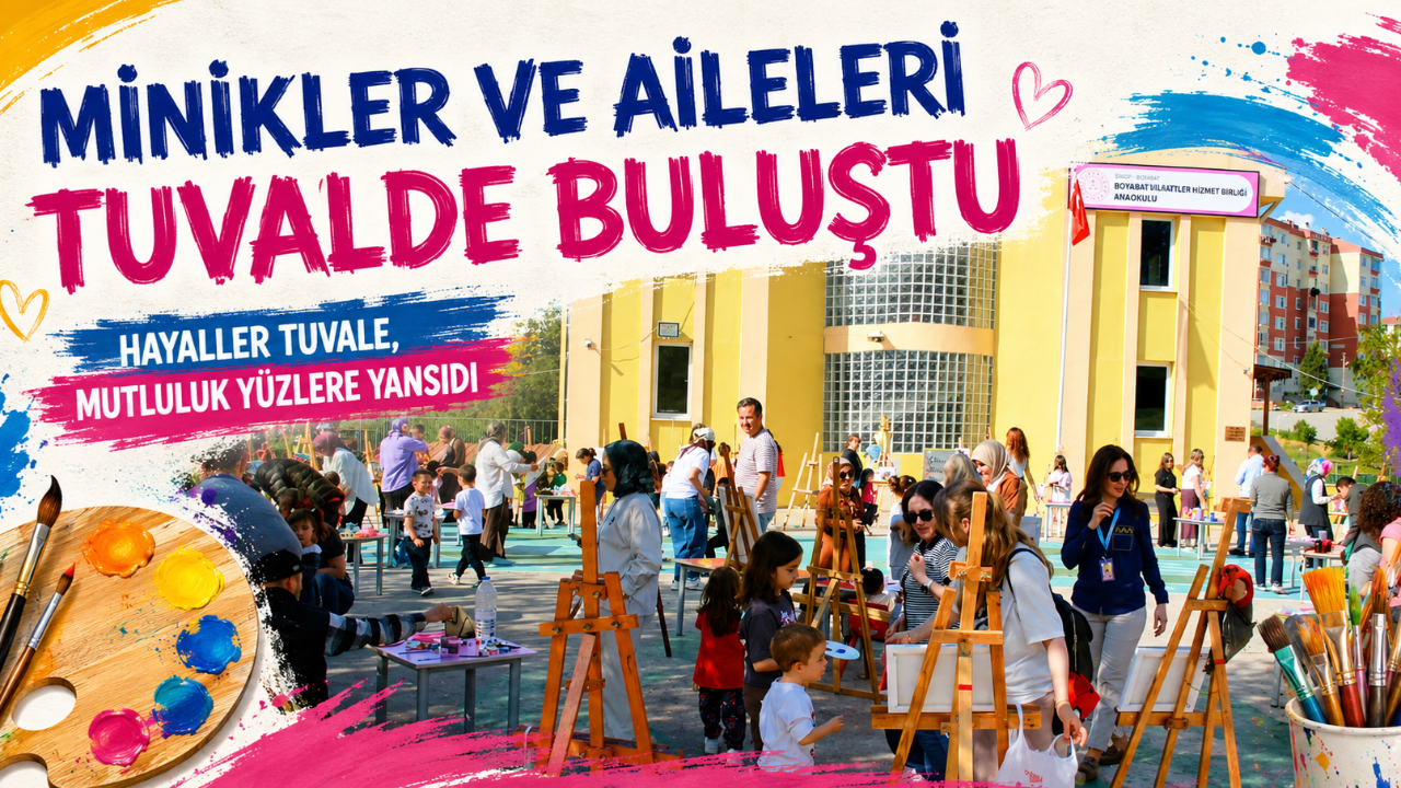 Sinop'ta minikler aileleriyle tuval başına geçti