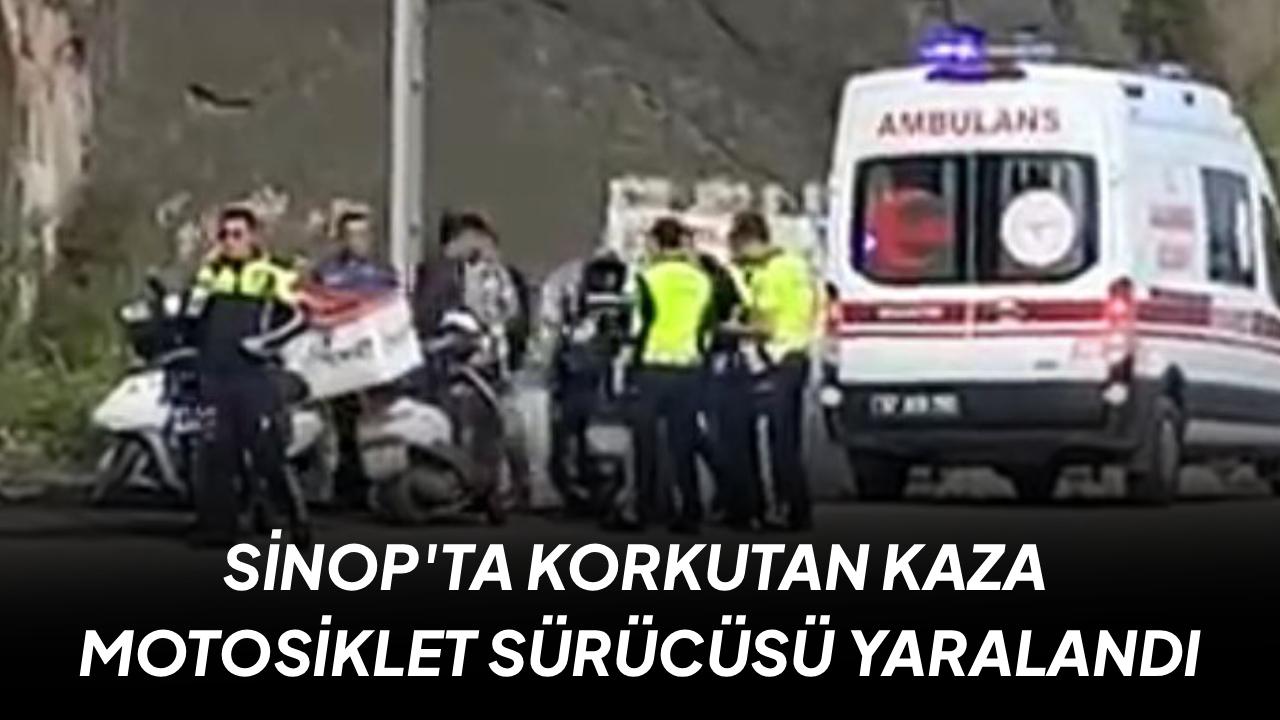 Sinop'ta motosiklet devrildi: 1 yaralı