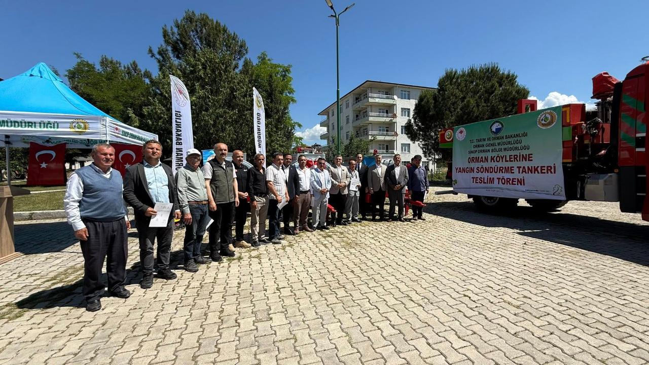 Durağan’da orman köylerine su tankeri desteği