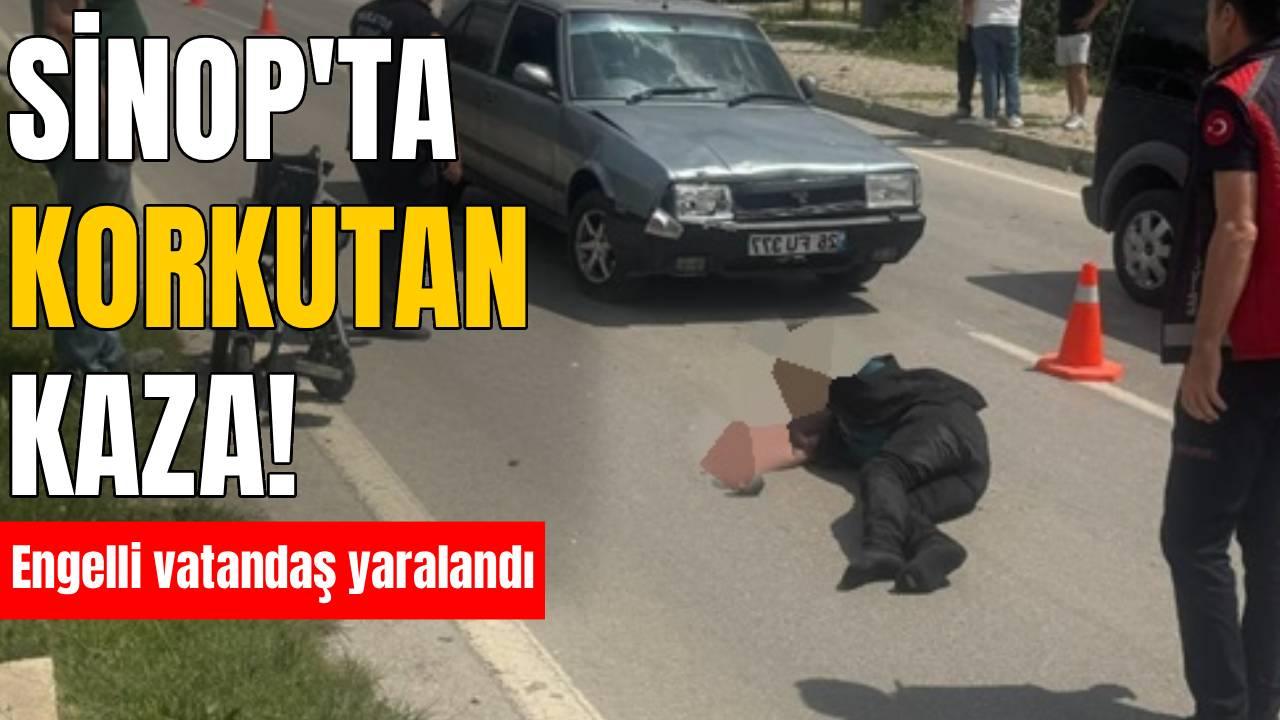 Otomobilin çarptığı engelli vatandaş yaralandı