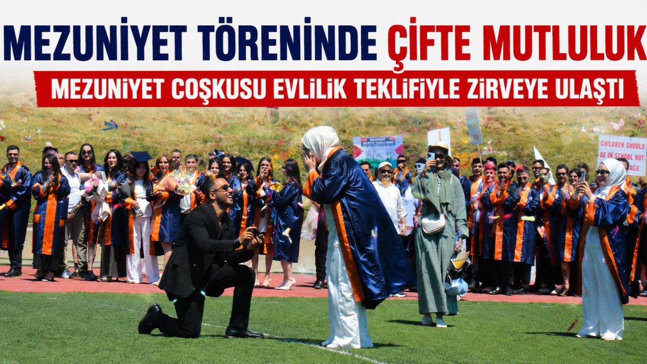 Sinop Üniversitesi mezuniyet töreninde sürpriz evlenme teklifi
