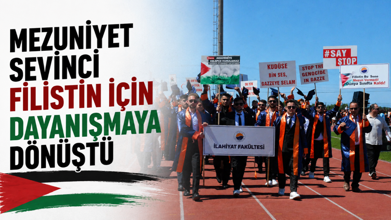 Sinop Üniversitesi mezuniyetinde Filistin’e destek mesajı