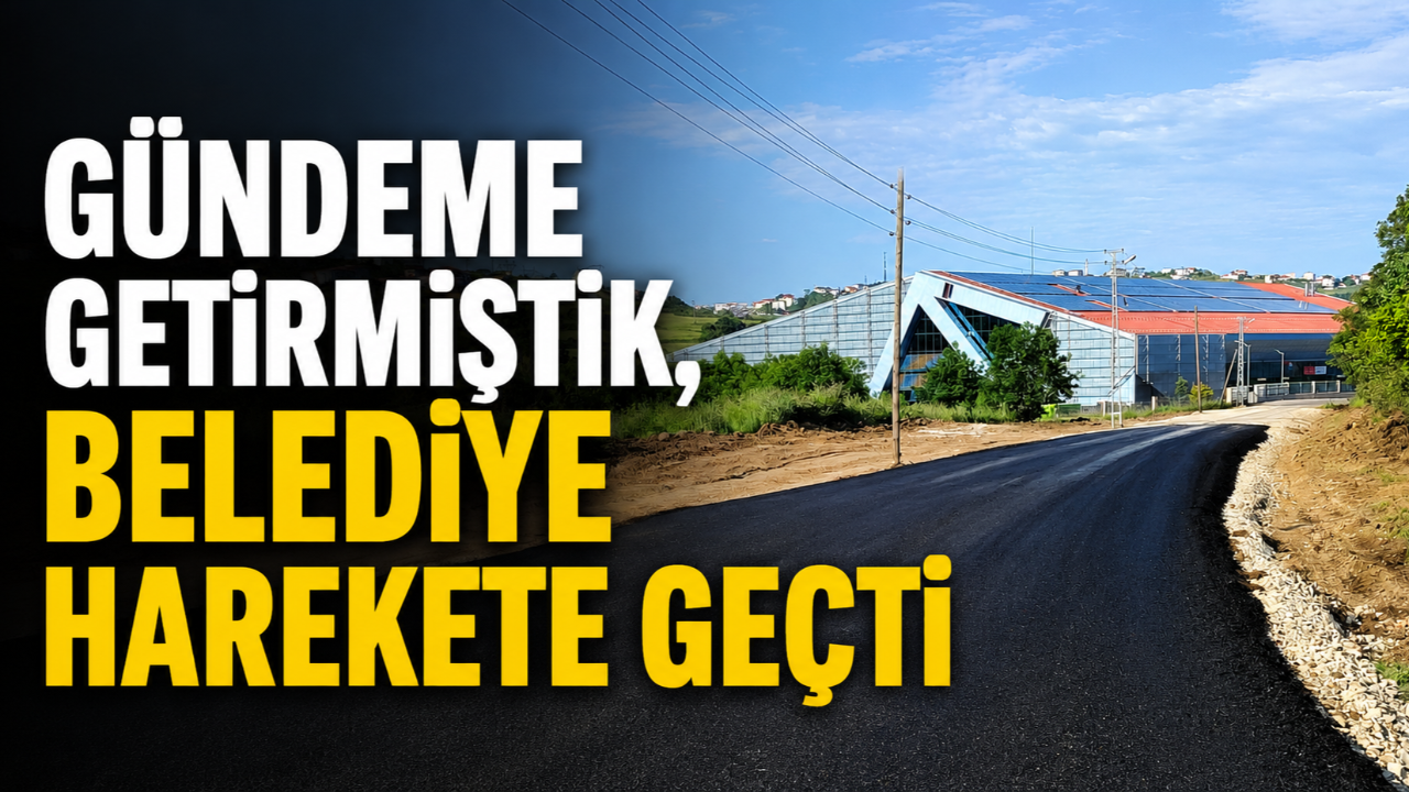 Sinop'ta köstebek yuvası dönen yol belediye ekiplerince asfaltlandı