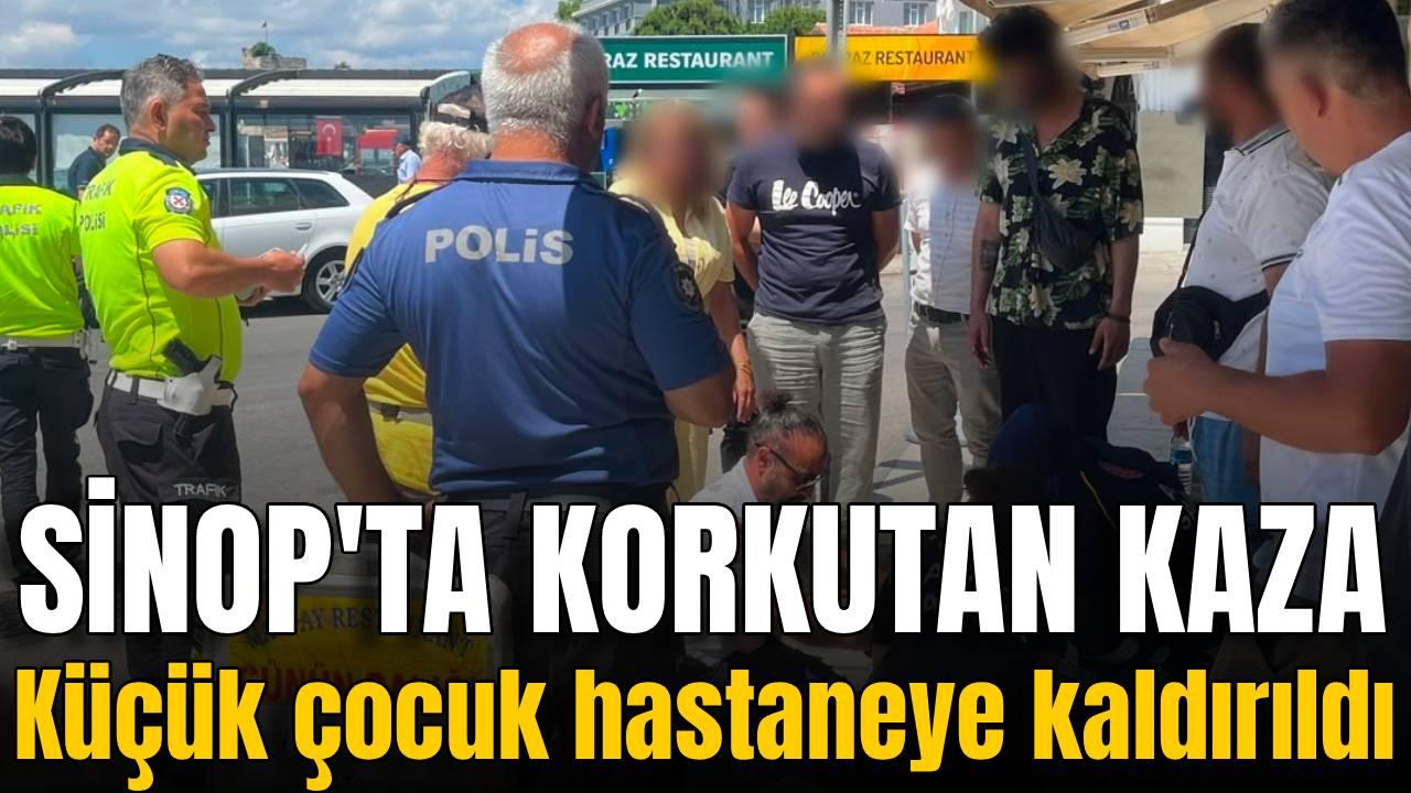 Sinop’ta motosiklet devrildi: 1 çocuk yaralandı