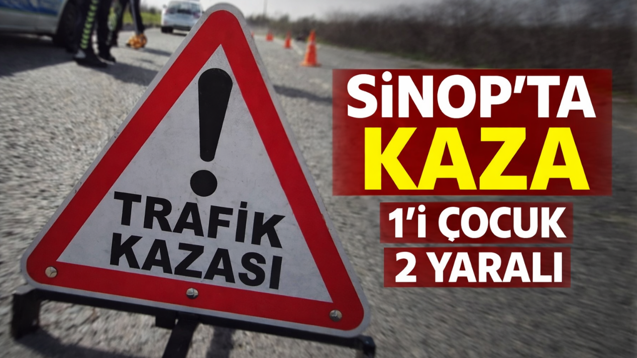 Sinop'ta motosiklet devrildi: 1'i çocuk 2 yaralı