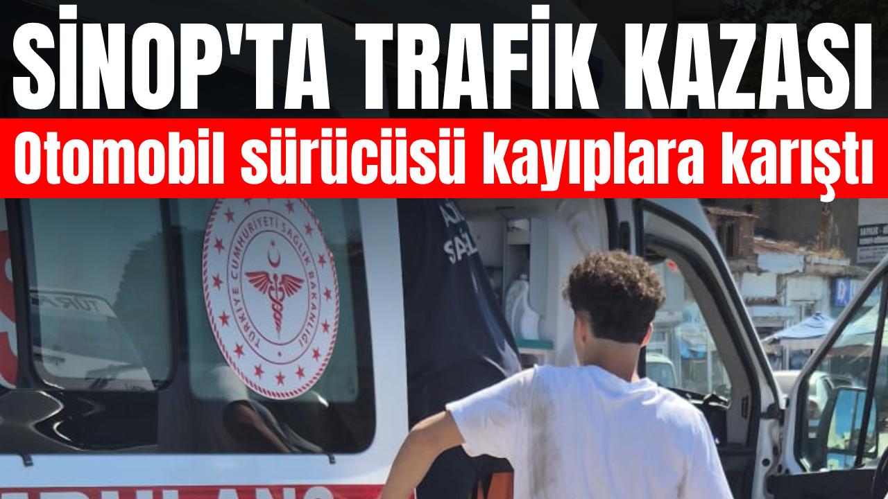 Sinop'ta ters yönde ilerleyen otomobil motosikletle çarpıştı: 1 yaralı
