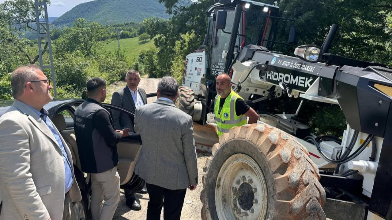 Sinop’ta yol çalışmaları yerinde incelendi