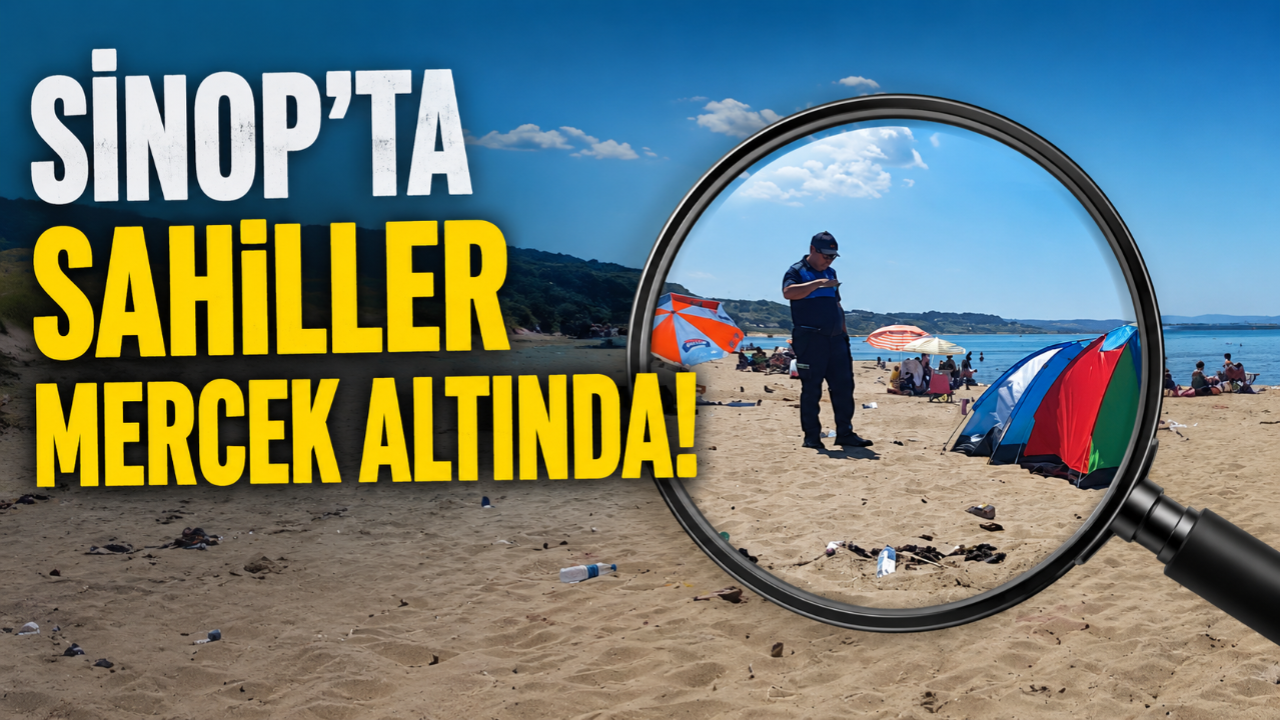 Sinop'ta zabıta ekiplerinden sahilde denetim mesaisi