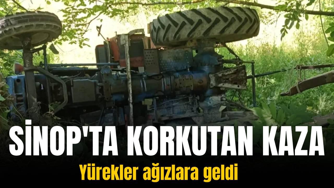 Son dakika! Kontrolden çıkan traktör devrildi