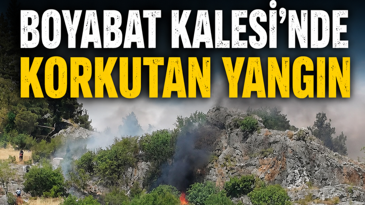 Boyabat Kalesi'nde korkutan yangın