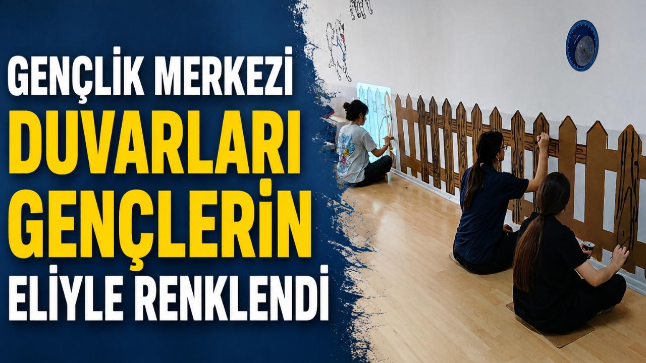 Erfelek’te Gençlik Merkezi duvarlarına gençlerden renkli dokunuş