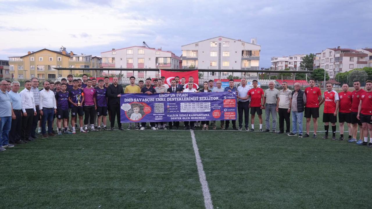 Gerze’de örnek dayanışma:DMD Hastası Emre için sahaya çıktılar