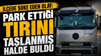 Gerze’de park halindeki tıra taşlı saldırı: Polis soruşturma başlattı