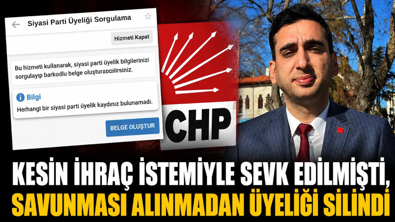 Görevden alınan CHP Sinop İl Başkanı Yalçınkaya’nın üyeliği sonlandırıldı