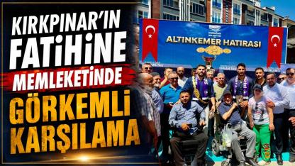 Kırkpınar Başpehlivanı Erkan Taş'a memleketinde davullu zurnalı karşılama