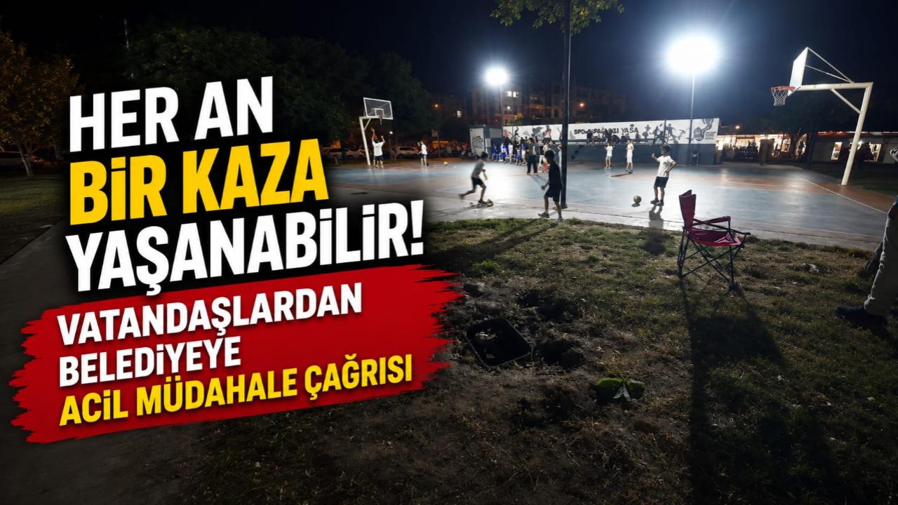 Sinop'ta çocuk parkının yanı başında gizli tehlike