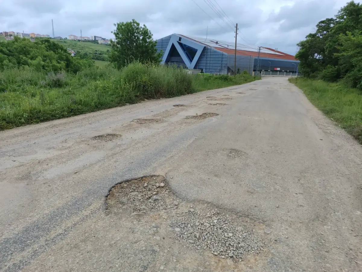 Sinop'ta köstebek yuvası dönen yol belediye ekiplerince asfaltlandı