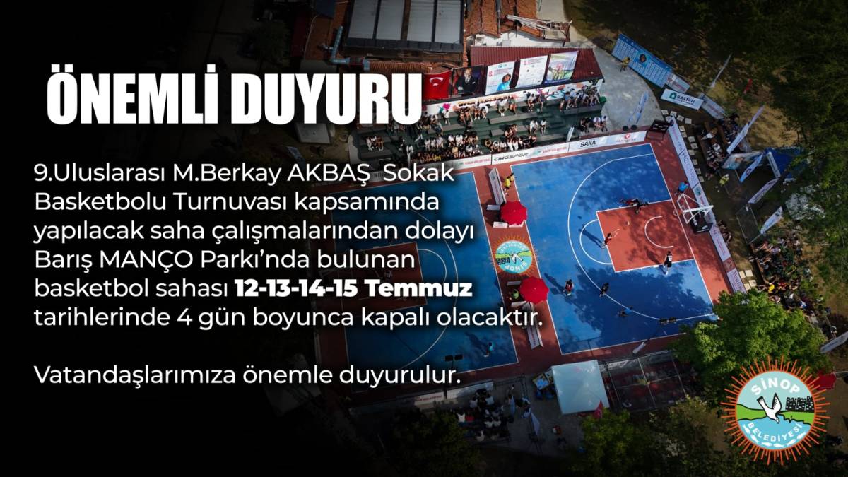 O alan geçici olarak kapanıyor